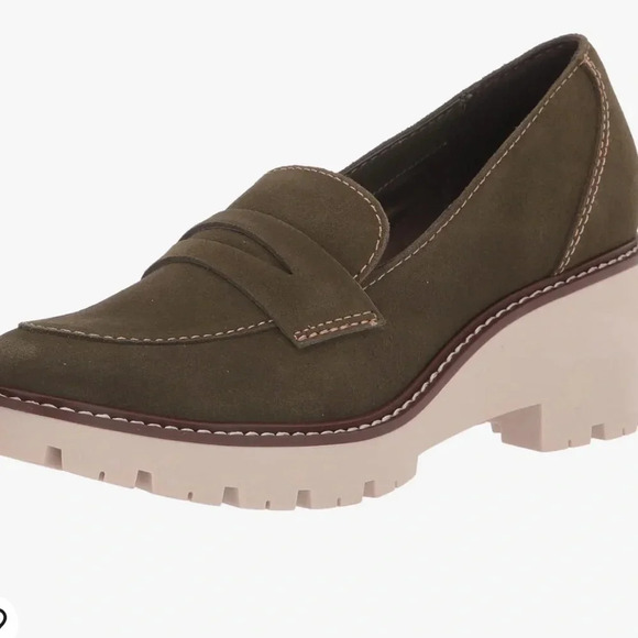 Women's Olive Loafer with Chunky Sole - Picture 1 of 10